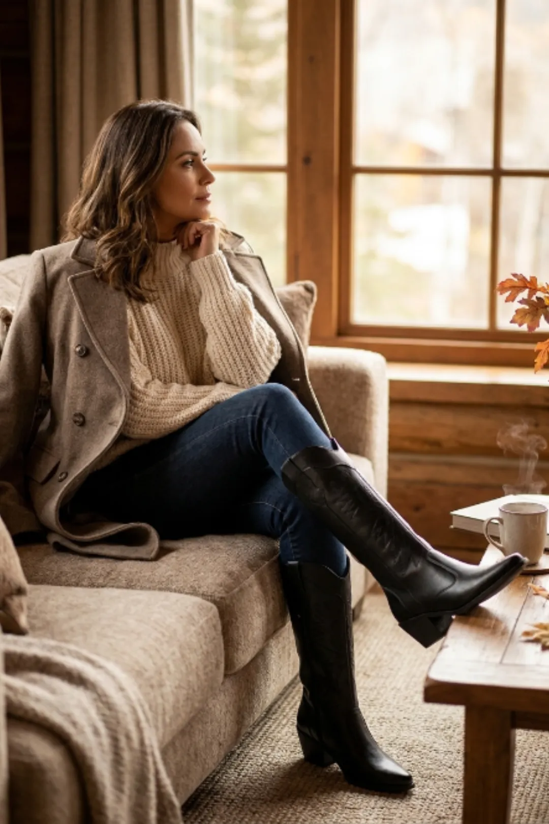 Calça alfaiataria feminina wide leg social cintura alta — inverno elegante
