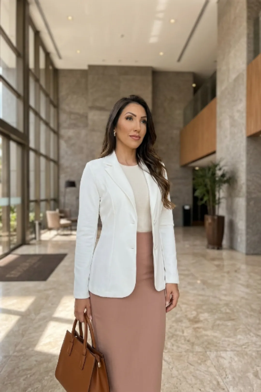 Blazer feminino alfaiataria terninho social com botões — look profissional