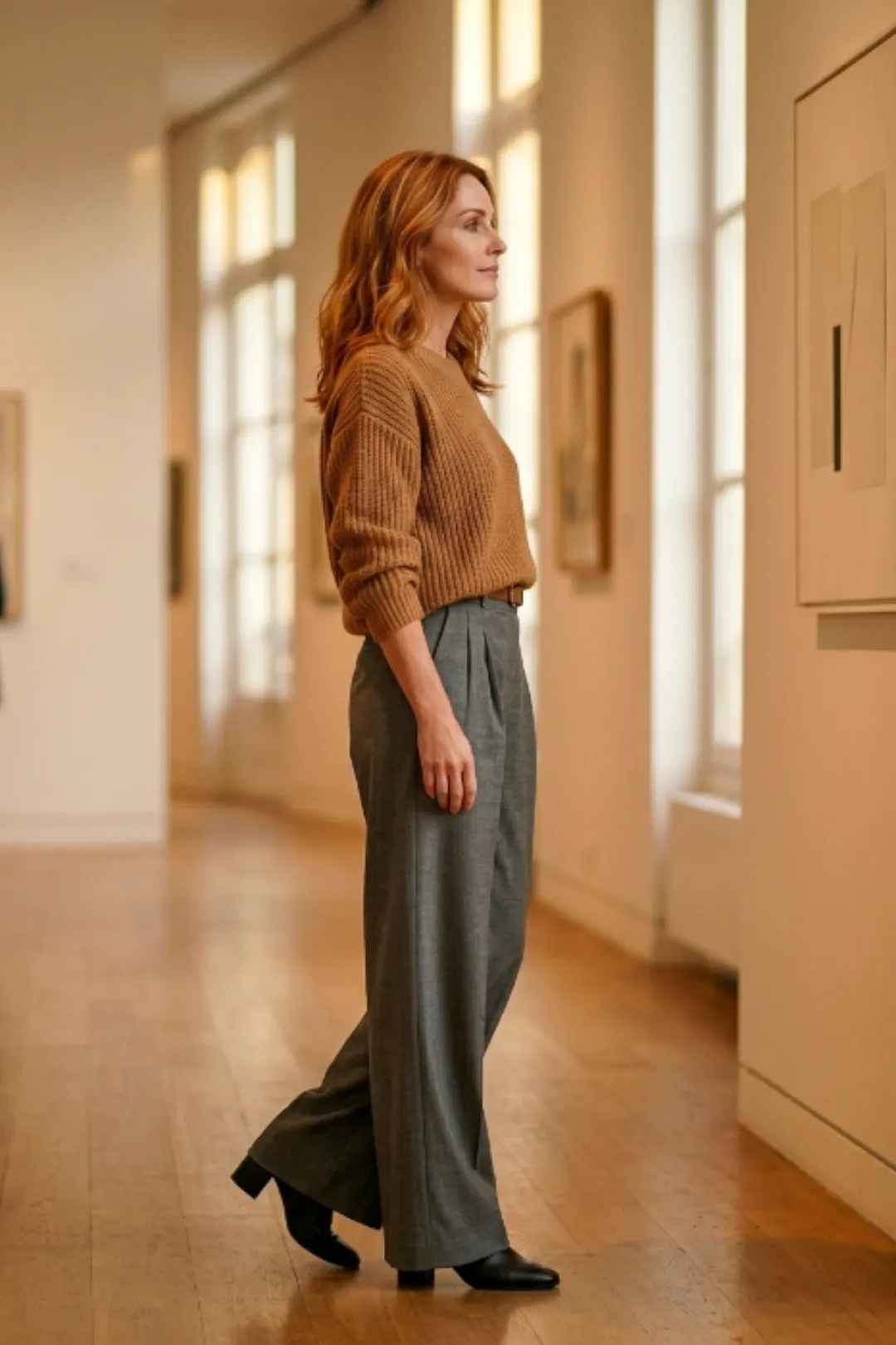 Calça feminina elegante wide leg cintura alta — produto âncora