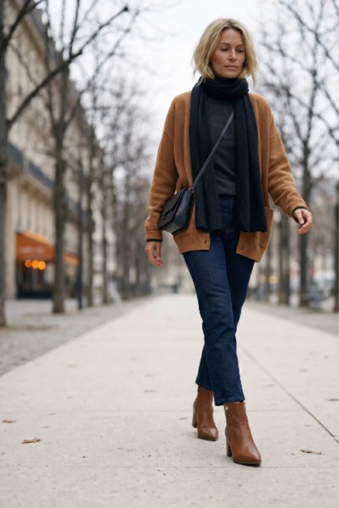 Bota cano curto sola plana feminina — look casual de inverno