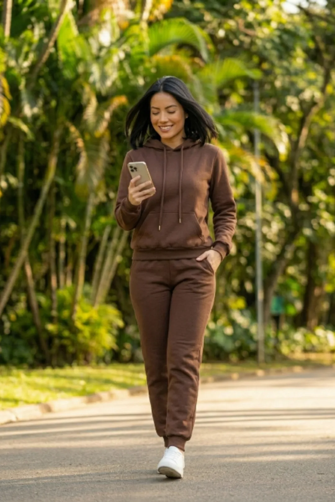 Conjunto moletom feminino calça cintura alta jogger moda conforto fim de semana