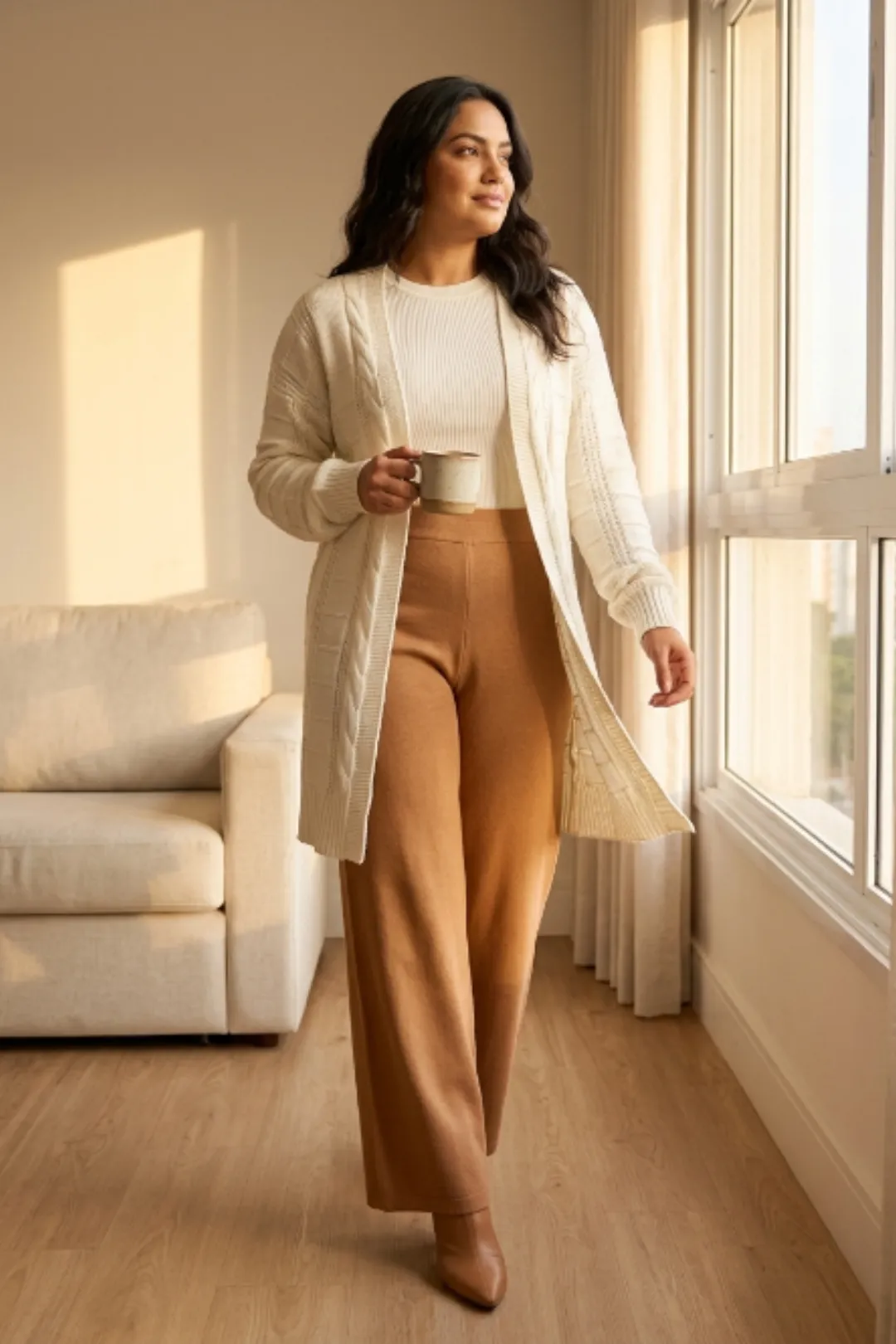 Cardigan feminino tricot alongado leve moda conforto — terceira peça que fecha qualquer look